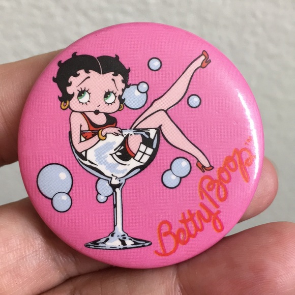 🖤2011 Betty boop in the glass design button pin brooch - Picture 5 of 10
